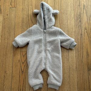 Maisonette babyface Teddy Fleece Bunting 0-3M Neutral Bear Ears $70 Retail